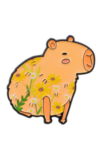 Pins Capybara Fleurs