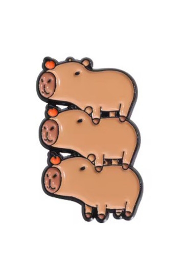 3 Capybaras Pin