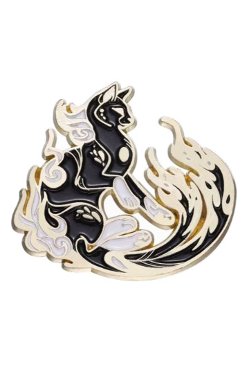 Black And Gold Cat Pin