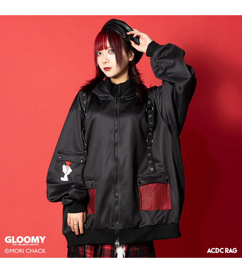 Veste Oversized Dark Gloomy Rouge Noire ACDC RAG