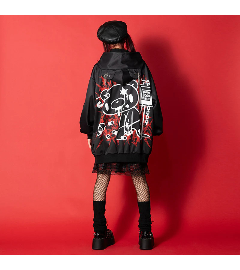 Veste Oversized Dark Gloomy Rouge Noire ACDC RAG