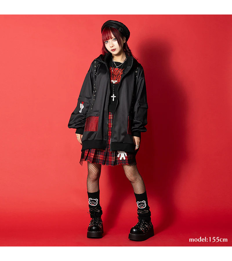 Dark Gloomy Black Red Mesh Jacket ACDC RAG