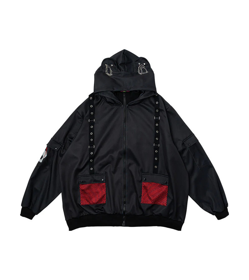 Veste Oversized Dark Gloomy Rouge Noire ACDC RAG