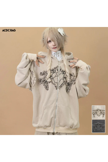 Cryptid Corpse Zip Hoodie Beige ACDC RAG