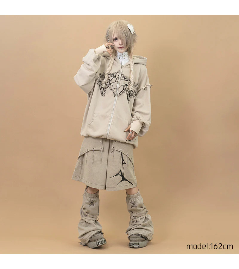 Cryptid Corpse Zip Hoodie Beige ACDC RAG