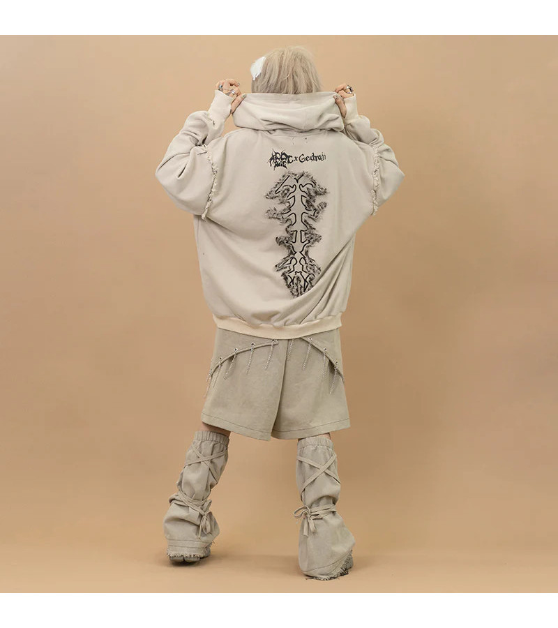 Cryptid Corpse Zip Hoodie Beige ACDC RAG