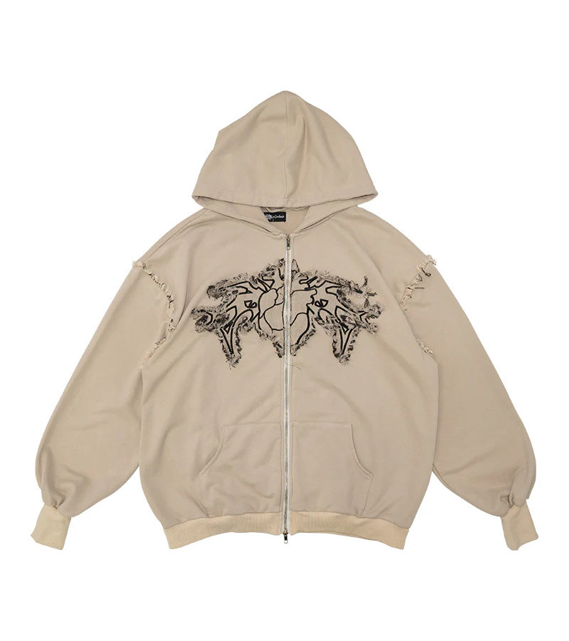 Cryptid Corpse Zip Hoodie Beige ACDC RAG