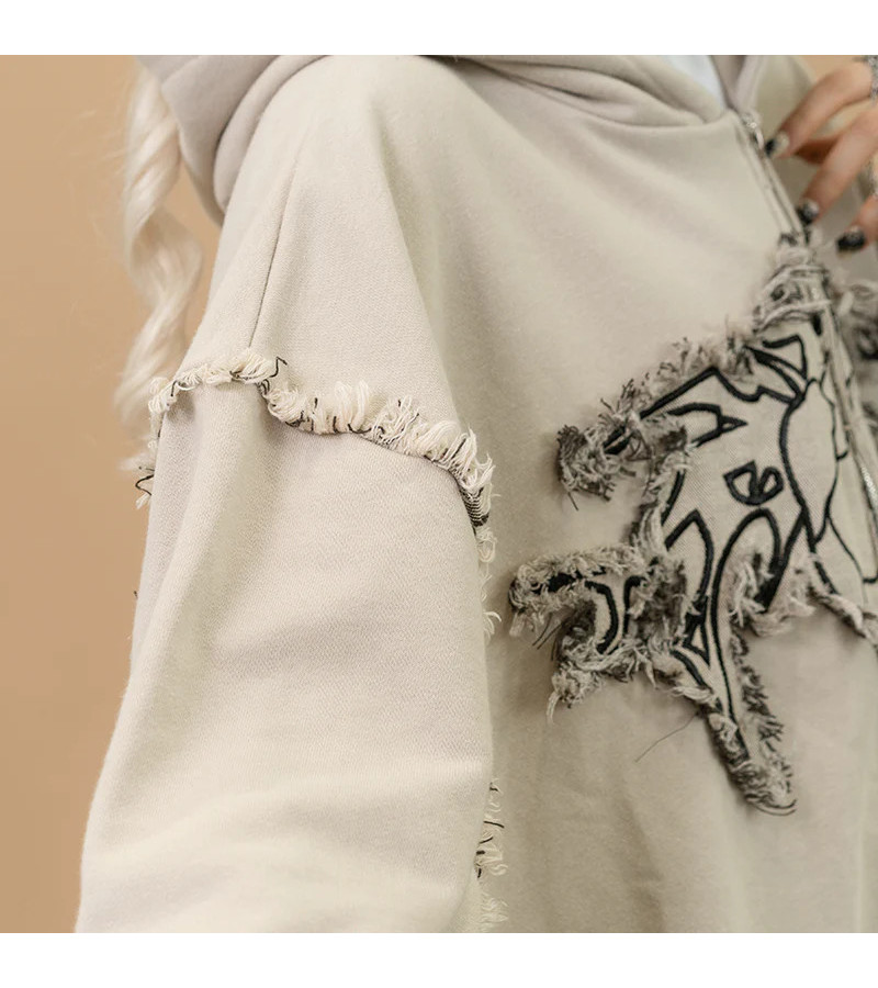 Cryptid Corpse Zip Hoodie Beige ACDC RAG