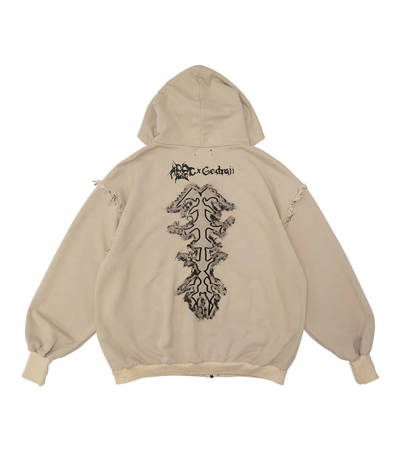 Cryptid Corpse Zip Hoodie Beige ACDC RAG