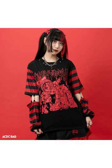 Red Punky Bunny Long Sleeves Top