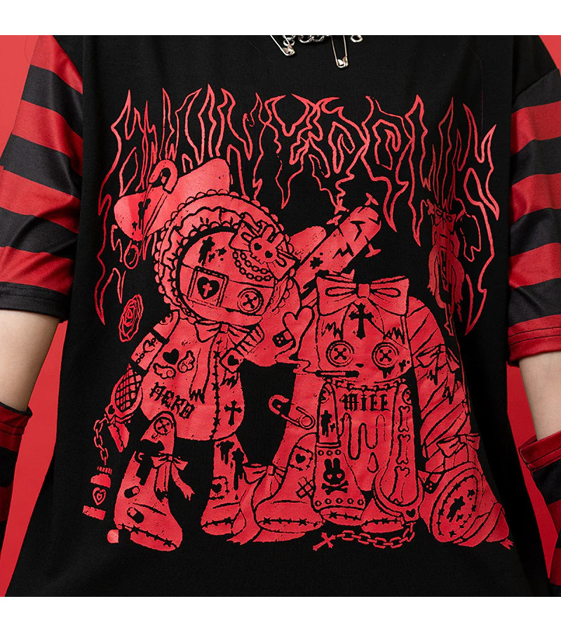 Red Punky Bunny Long Sleeves Top