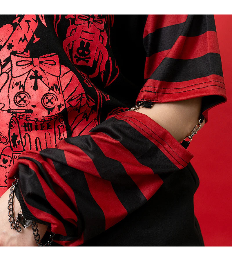 Red Punky Bunny Long Sleeves Top