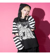 White Black Punky Bunny Striped Long Sleeves ACDC RAG