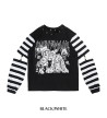 White Black Punky Bunny Striped Long Sleeves ACDC RAG