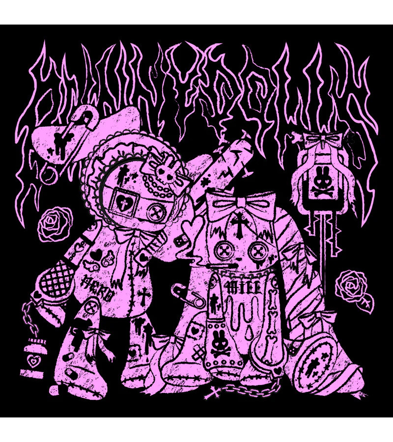 Pink Black Punky Bunny Striped Long Sleeves ACDC RAG