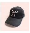 Pink Bow Black Cap