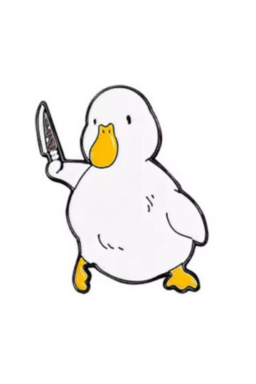 Pins Canard Blanc Couteau