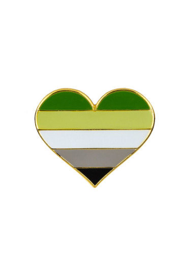 Pins Coeur Drapeau Aromantique