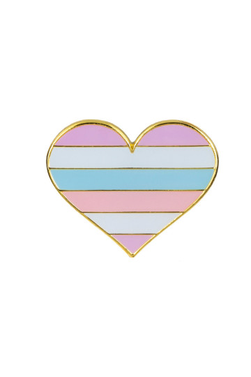 Bigender Flag Heart Pin