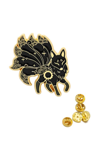 Black And Gold Fox Pin