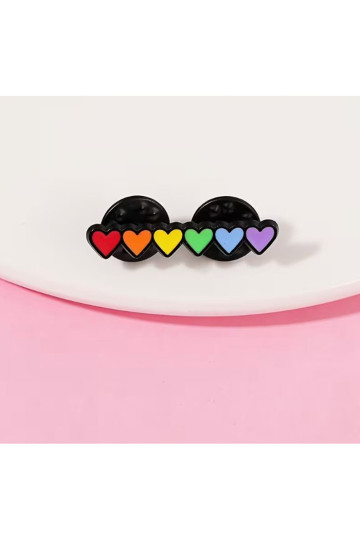 Small Rainbow Hearts Pin