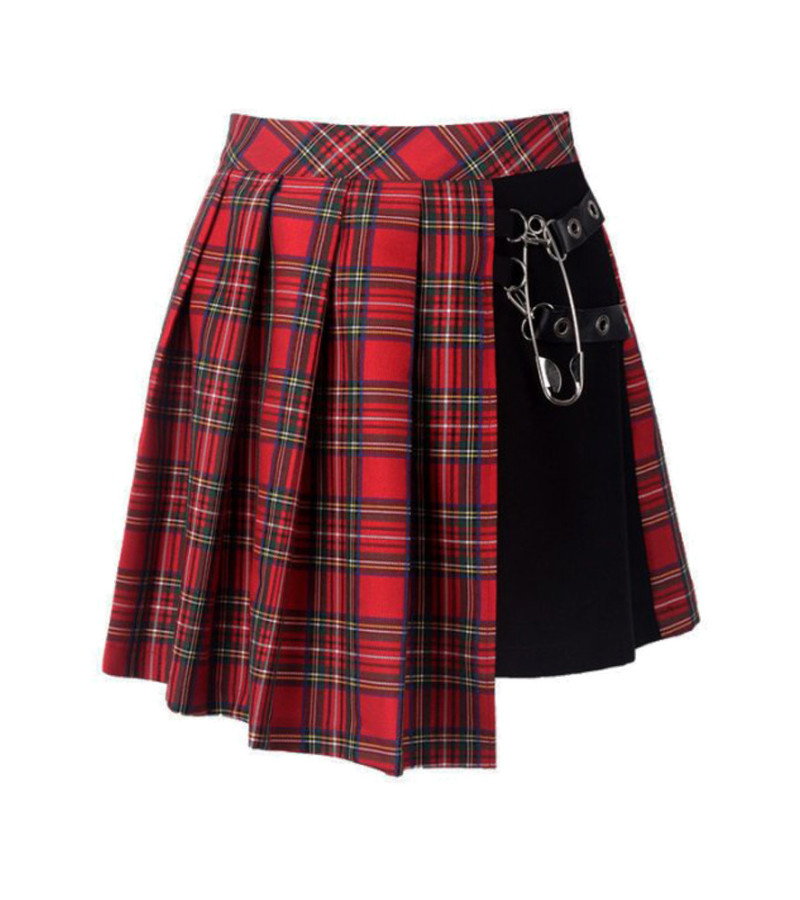 Jupe Ecossaise Rouge Epingle A Nourrice