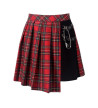 Big Pin Red And Black Pleated Plaid Skirt