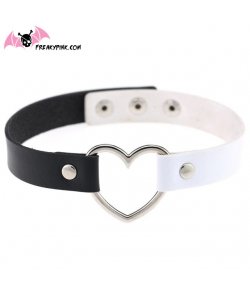 Choker coeur noir et blanc