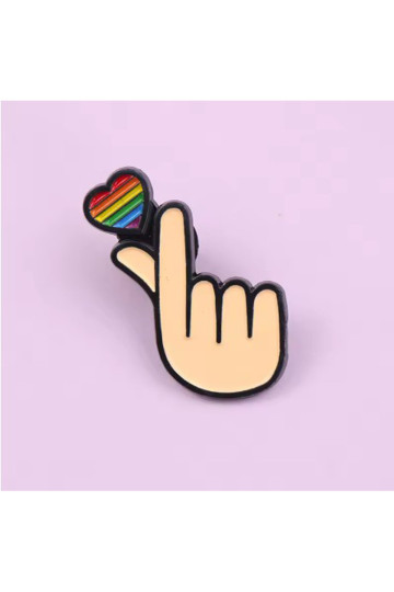 Korean Heart LGBTQIA Pin