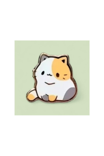 Kawaii White Grey Gold Cat Pin