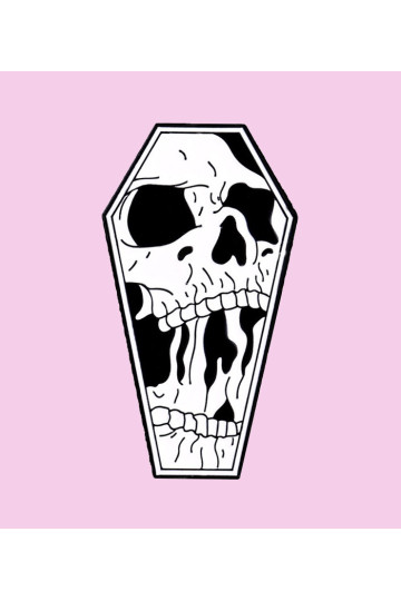 Skull In Coffin Pin