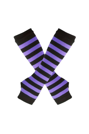 Purple And Black Large Stripes Arm Warmers