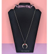 Crescent Moon Red Stone Gothic Necklace Freaky Pink