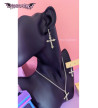 Cross With Rhinestones Kawaii Earrings