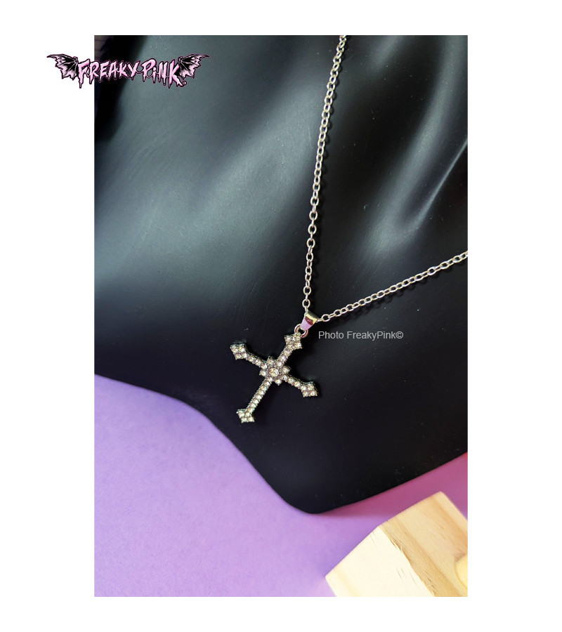Rhinestones Cross Necklace