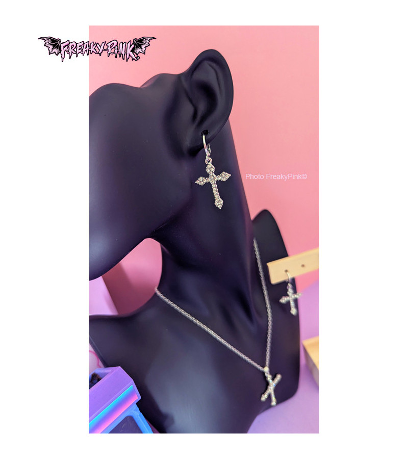 Collier Croix Strass