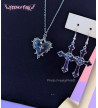 Black Cross With Pentacle Earrings