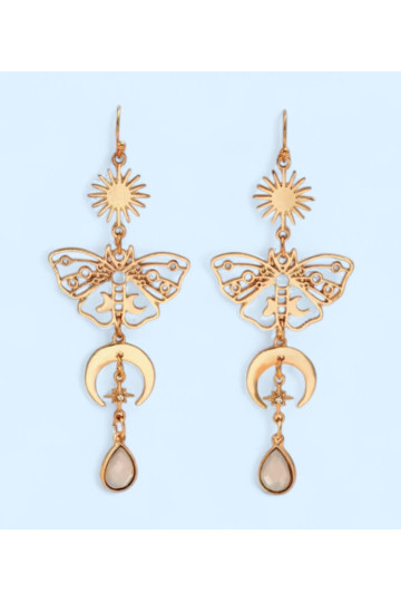 Boucles D'Oreilles Papillons Dorés