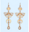 Golden Butterfly And Moon Earrings