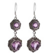 Boucles D'Oreilles Coeurs Violets Boho