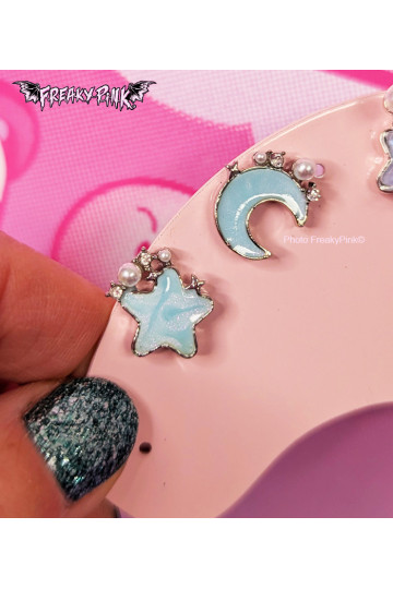Blue Moon Star Earrings