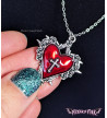 Red Heart Gothic Necklace Freaky Pink