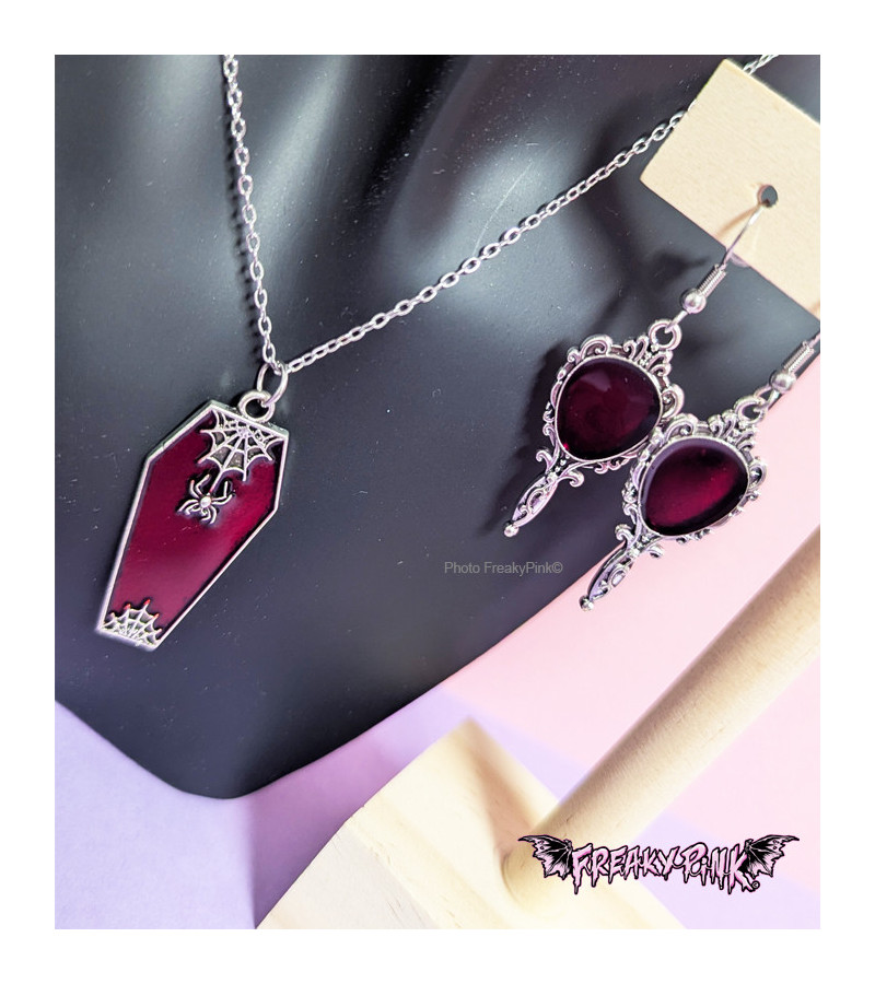 Boucles D'Oreilles Miroirs Rouges Freaky Pink