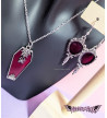 Red Mirrors Gothic Earrings Freaky Pink