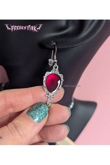 Boucles D'Oreilles Miroirs Rouges Freaky Pink