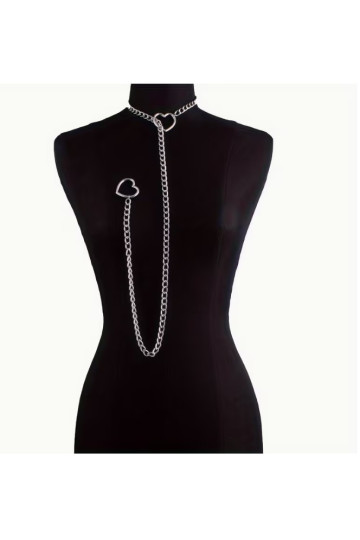 Long Heart Chain Choker Necklace