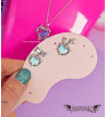 Iridescent Blue Hearts And Bows Earrings