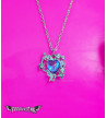 Purple Heart And Strass Necklace Freaky Pink