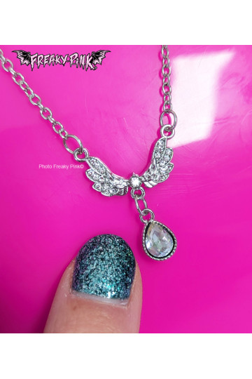 Collier Goutte Ailes Avec Strass