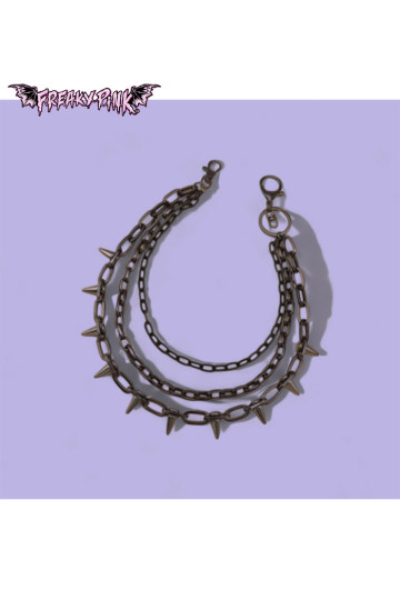 Black Chain With Spikes - Freaky Pink